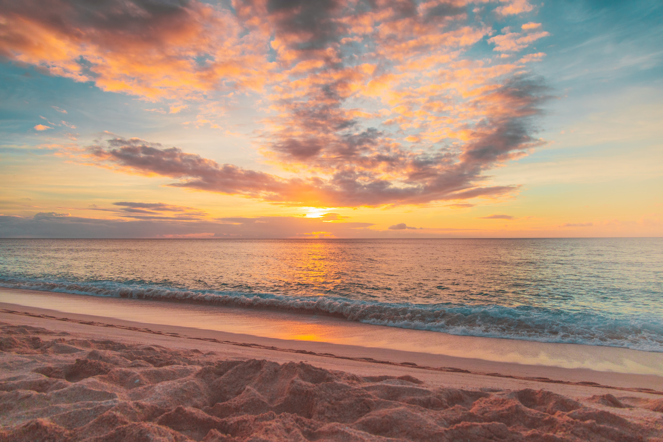 Sea Waves Crashing on Shore during Sunset